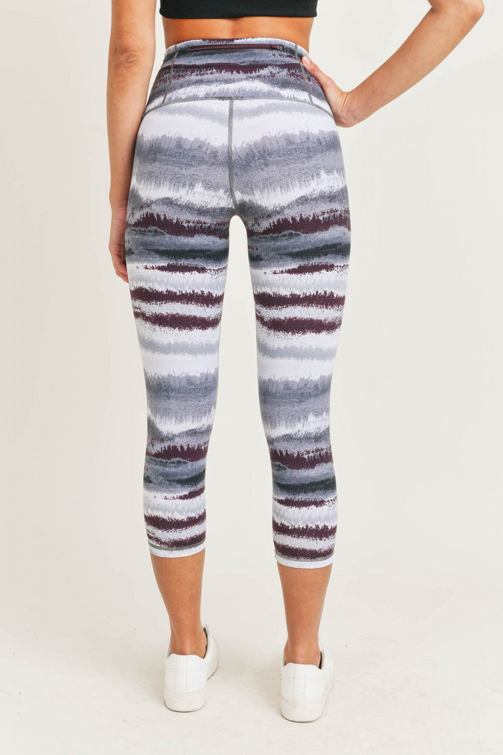 Legging capri taille haute à imprimé zen