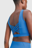 Soutien-gorge de sport perforé au dos croisé