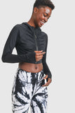 Cropped Hoodie Jacket with Ruched Front