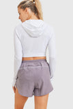 Cropped Hoodie Jacket with Ruched Front