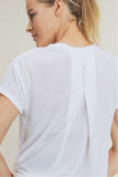T-shirt à empiècements en filet à rayures transparentes dans le dos