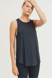 Sheer Lattice Mesh Muscle Tank with Floral Back and Cutout