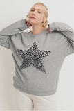 Sweat-shirt en tissu éponge guépard étoiles
