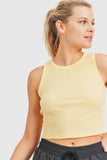 Ribbed Mineral-Washed Cropped Tank
